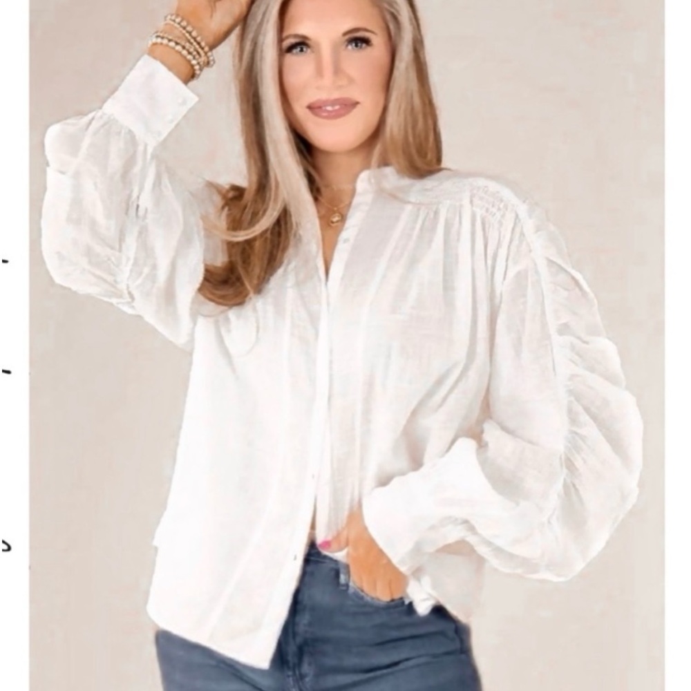 NWT Free People Maraya Button Up Top
